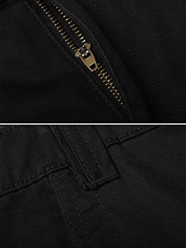 OCHENTA Men's Military Cargo Pants with 8 Pockets, Relax fit for Casual Work Combat Army Trousers Black 38