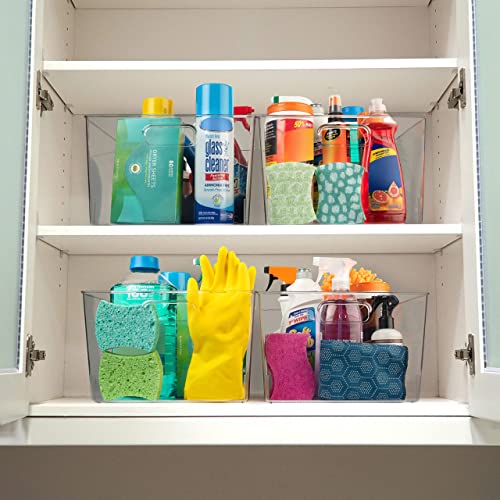 ClearSpace Clear Plastic Storage Bins – XL 4 Pack Perfect for Kitchen,Fridge, Pantry Organization, Cabinet Organizers