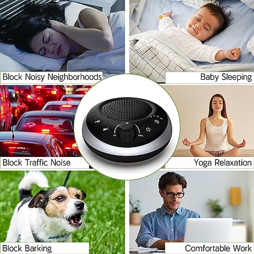 Loud Sound Machine Brown Noise Machine White Noise Machine Nonstop 30 Soothing Sounds for Baby Kids Adults Pink Noise Sleep Machine 36-Level Vol Auto-Off Timer Memory Function for Home Travel Office