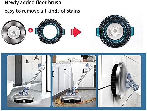 Michao Spin Mop Bucket Deluxe 360 Spinning Floor Cleaning System with 6 Microfiber Replacement Head Refills,62" Extended Handle,4X Wheel for Home Cleaning