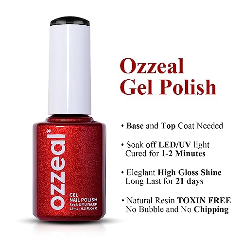 Ozzeal Glitter Gel Polish,Black Iridescent Glitter Gel Nail Polish Sparkle Shimmer Gel Glitter Nail Polish Summer Rainbow Soak off LED UV Gel Nail Polish for Art DIY Manicure 15ML