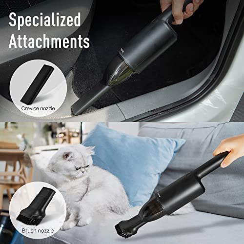 Steelite Cordless Handheld Vacuum Cleaner, Portable Car Vacuum for Car, Desk, Pet Hair, Keyboard, Home Cleaning, 5500Pa Powerful Suction, USB Rechargeable, Black