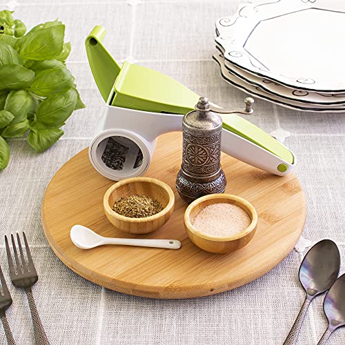 TB Home 10” Bamboo Wood Lazy Susan Organizer for Kitchen, Turntable for Cabinet, Countertop, Table or Pantry