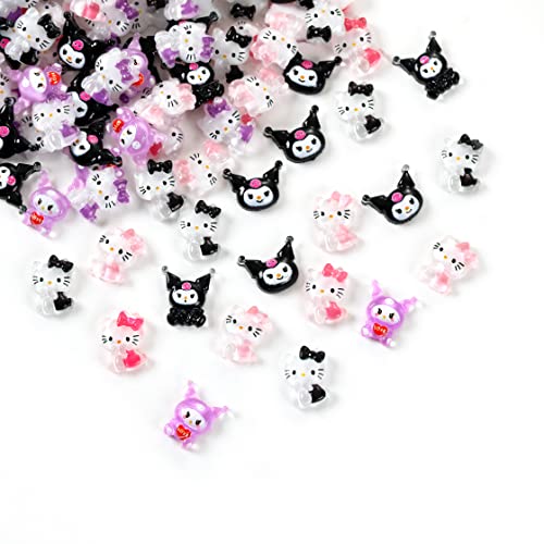 77 PCS Nail Charms, TemBelle Kawaii Nail Charms Slime Charms 3D Nail Art Charms Flatback Resin Charms, for Nail Art Decorations Supplies