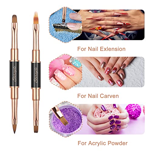 Double-Ended Acrylic Nail Art Brushes Set, Etercycle Gel Polish Nail Art Design Pen Painting Tools Nail Art Liner Brush and Nail Dotting Pen for Acrylic Application Salon at Home DIY Manicure