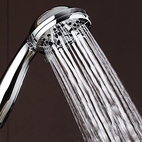 AquaDance High Pressure 6-Setting 3.5" Chrome Face Handheld Shower with Hose for the Ultimate Shower Experience! Officially Independently Tested to Meet Strict US Quality & Performance Standards!