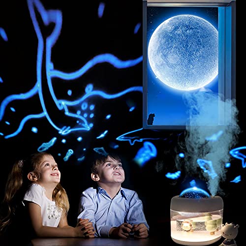 HMLUESR Baby Cool Mist Humidifiers for Bedroom Quiet - 16.91 OZ Small Humidifier for Home with Night Light & Star Projector for Kids, Babies, Girls as Best Gift