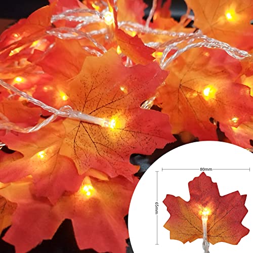 HEDYNSHINE Christmas Decorations Lights, 100 LEDs 40ft Indoor String Lights for Home Décor,Home Autumn Garland Fall Decor, Maple Leaves Lights Ultra Long