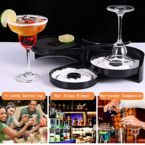 1 Pack 3 Tier Bar Glass Rimmer for Margarita and Cocktail, Bartender Tool,Salt Box Spice Container