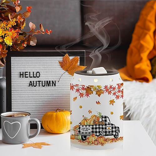 Fall Wax Melt Warmer-Fall Decor Truck Ceramic Wax Melt Warmer for Scented Wax Scent Oil Candle Autumn-Farmhouse Fall Gifts Truck Electric Scentsy Wax Warmer for Living Room Kitchen Bathroom Home