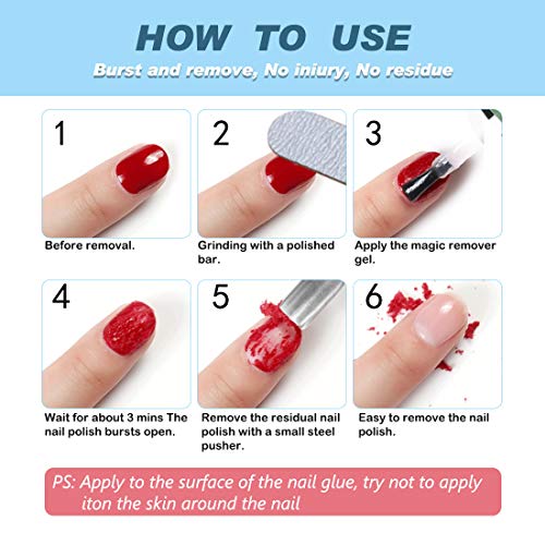 Gel Nail Polish Remover (15ML), Professional Gel Remover For Nails, Gel Nail Remover, Remove Soak-Off Gel Polish In 2-3 Minutes, Dont Hurt Our Nails