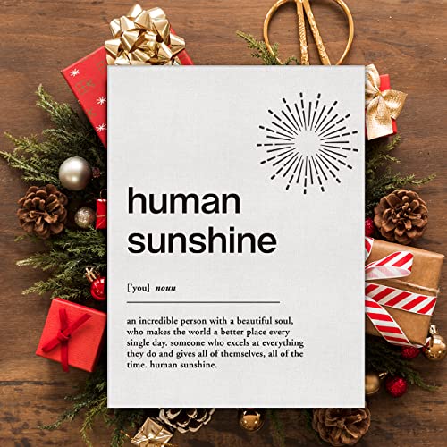 Motivational Wall Art Human Sunshine Definition Canvas Print Framed Painting for Home Wall & Tabletop Decor