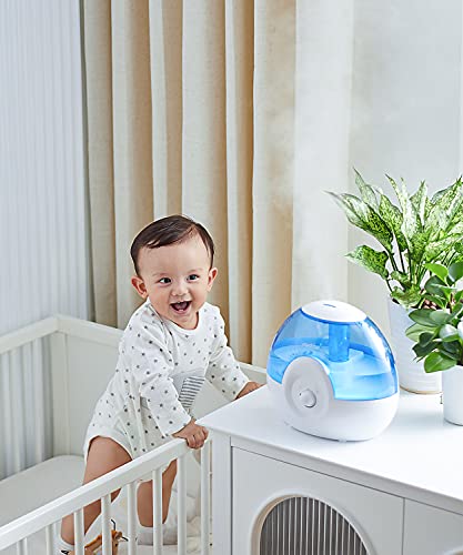 raydrop® Cool Mist 2.2L Humidifiers for Bedroom, 28dB Whisper-Quiet Ultrasonic Humidifier, Easy to Clean Home Humidifier, Auto Shut-Off, 30H Work Time, Night Light (Blue)