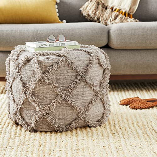 Christopher Knight Home Jucar Fabric Pouf, Grey