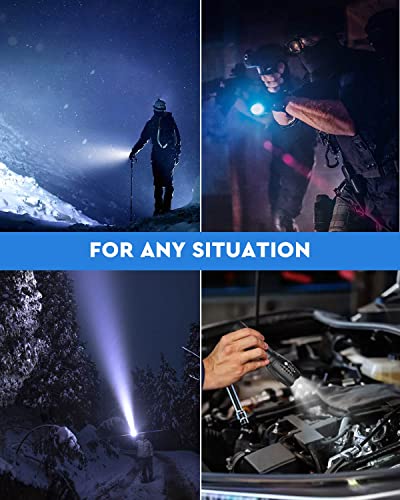 Voph Flashlight 2 Pack, 5 Modes 2000 Lumen Tactical LED Flash Light, High Lumens Bright Waterproof Flashlights, Focus Zoomable Flash Lights for Camping, Emergencies, Outdoor, Home, Gift for Men & Dad