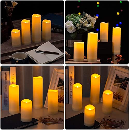 Aamdkcyu Flameless Candles with Remote & 2/4/6/8H Timers, Outdoor Indoor Waterproof Remote Candles Battery Operated, Electric Led Candles 12pcs for Home/Wedding Decor (D 2.2'' x H 4'' 5'' 6'' 7'')