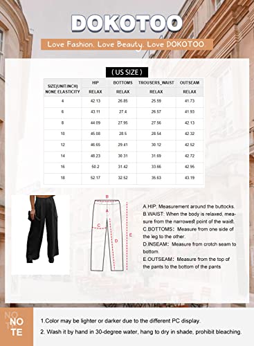 Dokotoo Womens Cargo Pants for Girls Baggy 2023 Fall Clothes High Waisted Travel Streetwear Casual Work Fashion Women's Pants with Pockets Black