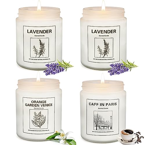 4 Pack Candles for Home Scented, Lavender Candles Gifts Set, 28 oz Aromatherapy Jar Candles,200 Hour Long Lasting Candles Gifts for Women, Birthday, Anniversary, Christmas