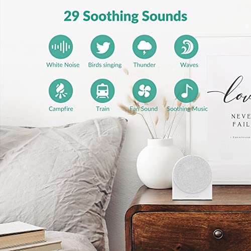 Smart White Noise Machine - Medcursor Sound Machine for Sleeping, Plug-in Noise Maker with App Control, 39 HiFi Soothing Sounds, Soft-Glow Night Light, Noise Machine for Baby & Adults, No AC Adapter