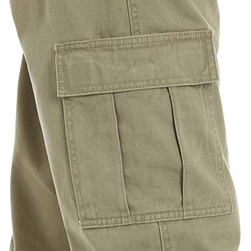 Wrangler Authentics Men's Big & Tall Relaxed Fit Cargo Pant (Logan), British Khaki Twill, 44W x 30L