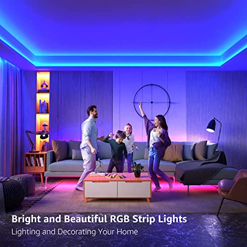 Lepro RGB LED Strip Lights Kit, 16.4ft 24V Flexible LED Light Strip, 5050 SMD LED, Color Changing Rope Light with Remote Controller and 24V Power Supply for TV Backlight, Home, Kitchen, Bedroom