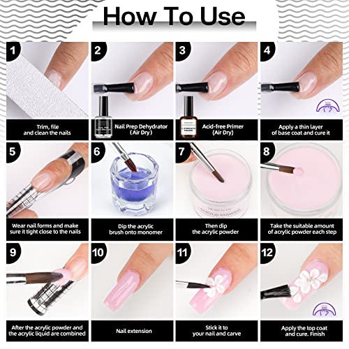 Morovan Nail Primer and Dehydrator for Acrylic Nails, Professional No Burn Fast Air Dry Nail Prep Dehydrator and X-Strength Primer Superior Natural, Acrylic Powder Application (0.5Fl oz)