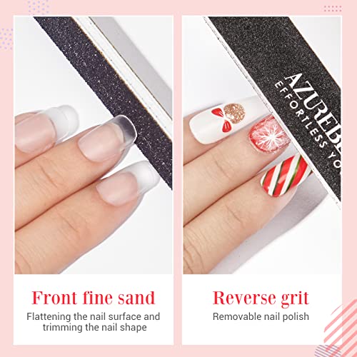 Nail Files and Buffers, AZUREBEAUTY 12Pcs Professional Manicure Tools Kit, 6 Pcs Double Sided 100/180 Grit Nail Files & 6Pcs Rectangular Nail Buffer Block