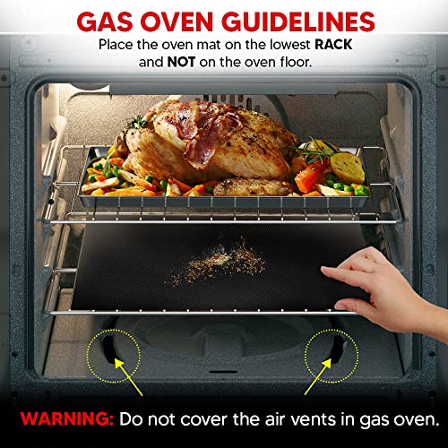 Thick Heavy Duty Oven Liners for Bottom of Oven | 2 Pack Non Stick Oven Liners for Bottom of Electric Oven | Reusable Oven Mat Kitchen Accessories | Oven Liner for Electric Gas Grill BPA and PFOA Free