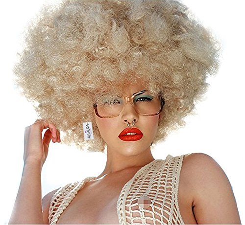 ALLAURA - Deluxe 70s Afro Wig Women Huge Blonde Jumbo Afro Disco Costume Wigs 70's Costumes Accessories Disco Outfit Women