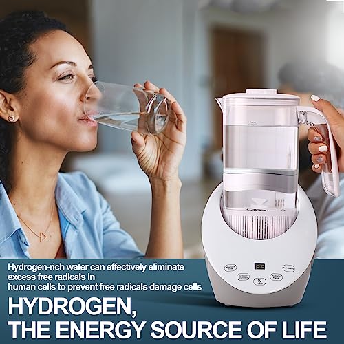 Hydrogen Water Ionizer Machine,Hydrogen Water Pitcher,Hydrogen Rich Water Health Pitcher for Home,Hydrogen Water Generator,Balanced pH Water Ionizer