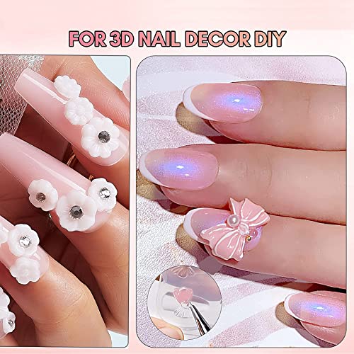 Makartt Solid Builder Nail Gel,15ML 4 in 1 Nail Extension Gel UV Nail Glue for Acrylic Nails Rhinestones Gel 3D Nail Sculpture Gel 3D Molding Gel Hard Gel for Nails UV/LED Nail Lamp Required Clear