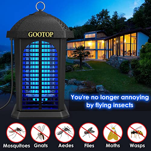 GOOTOP Large Bug Zapper Outdoor Electric, Mosquito Zapper Outdoor, Fly Traps, Fly Zapper, Mosquito Killer, 3 Prong Plug, 90-130V, ABS Plastic Outer