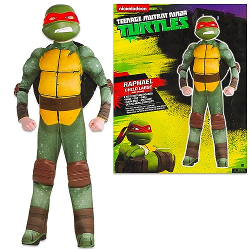 Teenage Mutant Ninja Turtles Costumes for Boys - TMNT Halloween Costume for Kids with Muscle Bodysuit, Mask, Shell, More (Raphael, 12-14)