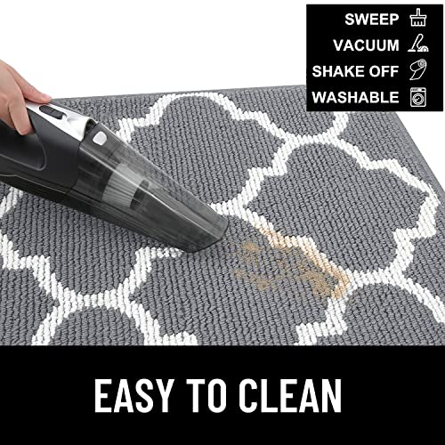 OLANLY Indoor Door Mat, 32x20, Non-Slip Absorbent Resist Dirt Entrance Mat, Washable Low-Profile Inside Floor Mat Doormats for Entryway, Grey