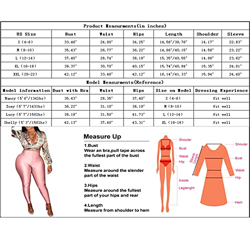 Women's Sexy 2 Piece Outfits Clubwear Long Sleeve Crop Top Skinny Long Pants Set Bodycon Club Jumpsuit Pink M