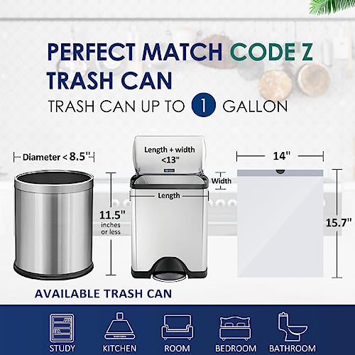 1 Gallon 100 Counts Mini Strong Drawstring Trash Bags Garbage Bags by RayPard, fit 3-4 Liter Small Trash Can, Tiny Waste Basket Liners for Home Office Bathroom Bedroom Car, White