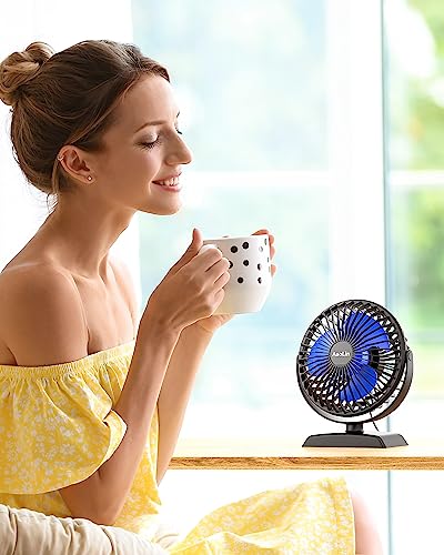 AaoLin Desk Fan, USB Small Fans with 3 Speeds Strong Airflow, Quiet Portable, 360° Rotation Personal Table Fan for Home,Office, Bedroom Desktop