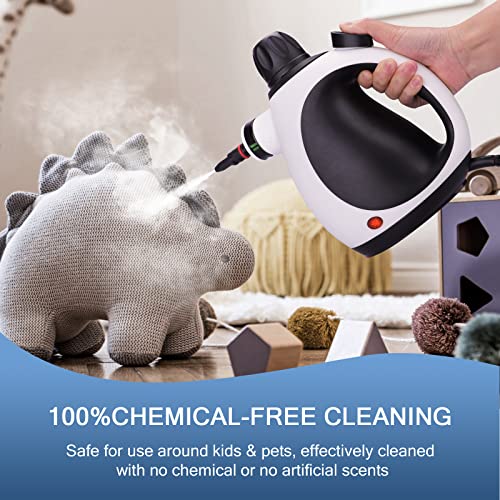 KOITAT Pressurized Steam Cleaner, Handheld Steamer for Cleaning, Multipurpose Portable Upholstery Steamer with Safety Lock and 10 Accessory Kit to Remove Grime, Grease, and More, Save Time and Effort