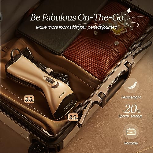 Rosekm® Steamer for Clothes, Hand Held Portable Travel Garment Steamer, Fabric Wrinkles Remover with Brush, 25s Fast Heat up, Pump System, No Water spray, for Home and Travel, 120V