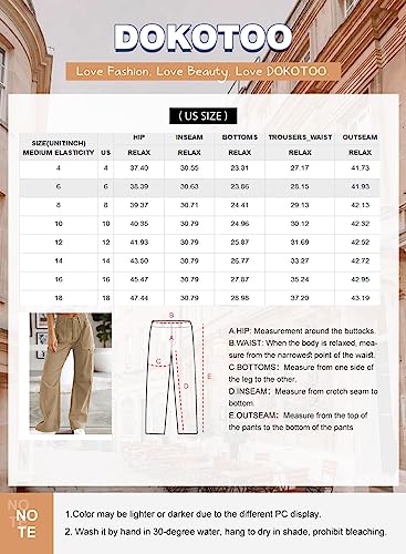 Dokotoo Corduroy Cargo Pants Women Wide Leg Baggy High Waisted with 6 Pockets Casual Pants Basic Womens Clothing,Green 6