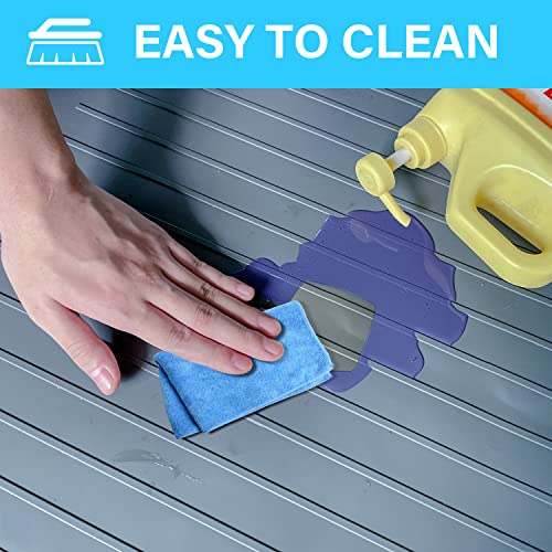 34" x 22" Under Sink Mats Waterproof - Silicone Under Sink Liner Drip Tray with Drain Hole, Sink Cabinet Protector Mats for Kitchen & Bathroom (Grey)