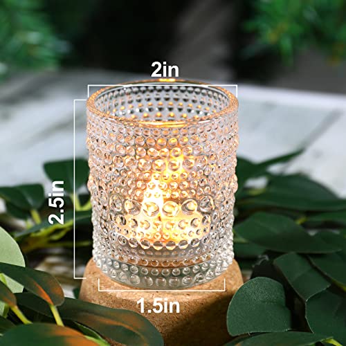 24 Pack Votive Candle Holders for Wedding Candle, Clear Glass DIY Wax Filling Romance Tealight Candle Holders for Wedding Table Decor, Gift, Home Decoration（Clear,24）