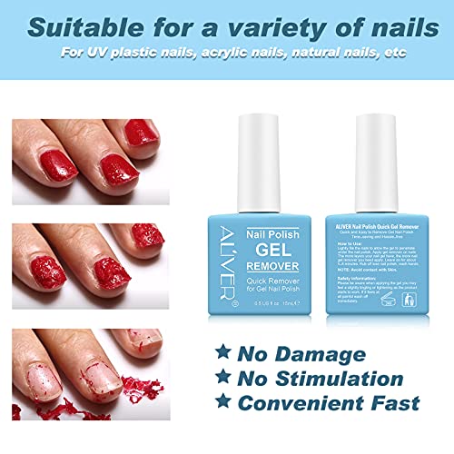 Gel Nail Polish Remover for Nails in 3-5 Minutes, Easily & Quickly Remove Gel, No Need for Foil, Soaking or Wrapping, Protect Your Nails-15 ml