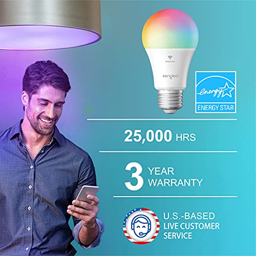 Sengled Smart WiFi Light Bulbs That Work with Alexa & Google Home, No Hub Required, LED Light Bulb A19 RGB Alexa Light Bulb , 2 Pack