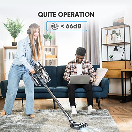 FirstLove Cordless Vacuum Cleaner, 25KPa Powerful Suction Stick Vacuum Cleaner Cordless with Detachable Battery, Lightweight Wireless Vacuum Cleaner for Carpet and Hardfloor