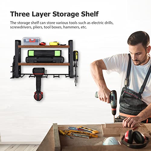 KKnoon Power Tool Organizer Storage Utility Rack,Garage Tool Organizers,Tool Storage, Garage Organization, Tool Box Organizer,Utility Storage Rack for Cordless Drill Holder Wall Mount Tool Room