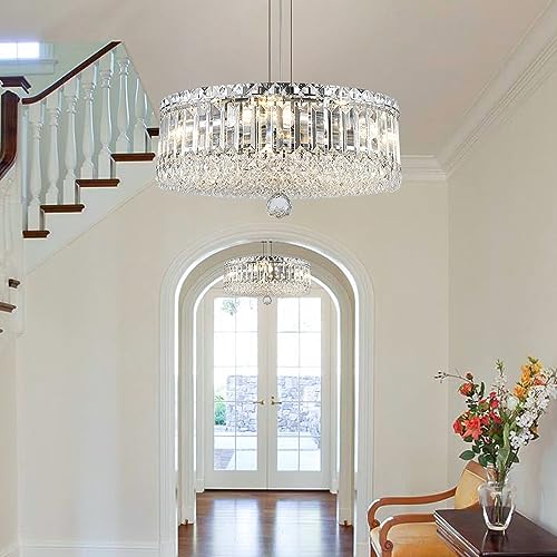 ZHZIJG Crystal Chandeliers for Living Room Light Fixture Crystal Ceiling Light Pendant Bedroom Chandelier for Dining Room Bathroom Hallway