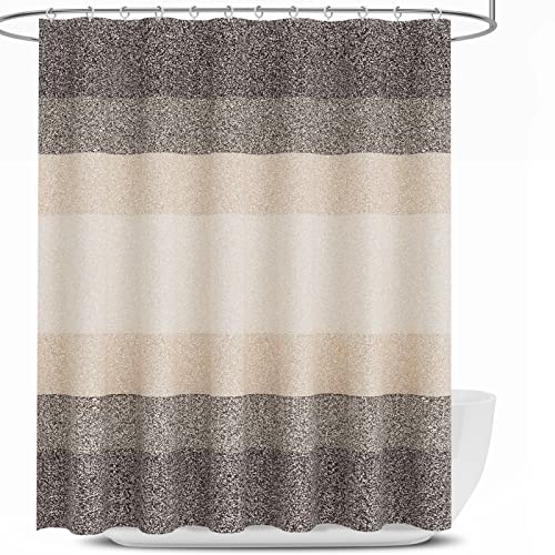 OLANLY Waffle Shower Curtain 72x72 Inches, Heavyweight Fabric, Machine Washable, Waterproof, Hotel Luxury Spa, Simple Modern Brown Shower Curtains for Bathroom, Guest Bath, Stalls and Tubs