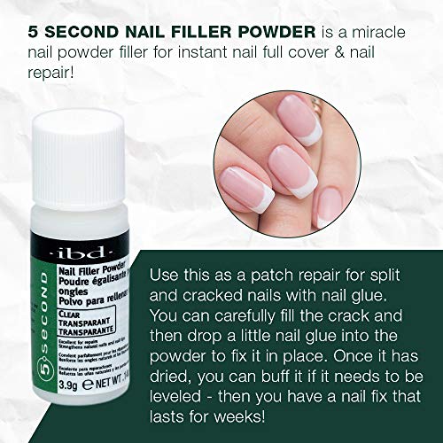 5 Second Nail Filler Powder For Cracked, Split, Damaged Nails 4 g, 3 count