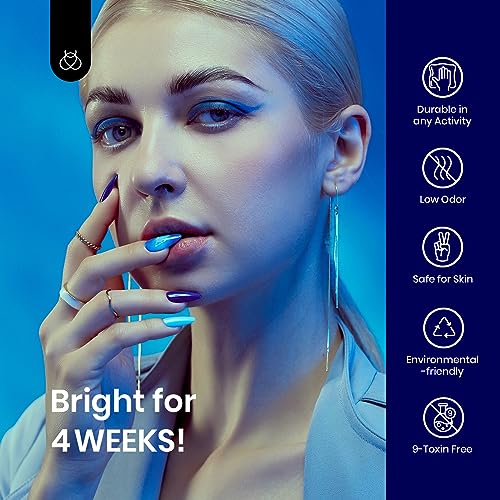 Beetles Gel Nail Polish 1 Pcs 15ml Midnight Ocean Blue Nail Polish Blue Gel Nail Polish Soak Off LED Nail Lamp Gel Polish Nail Art Manicure Salon DIY Home Solid Gel Polish 0.5Oz